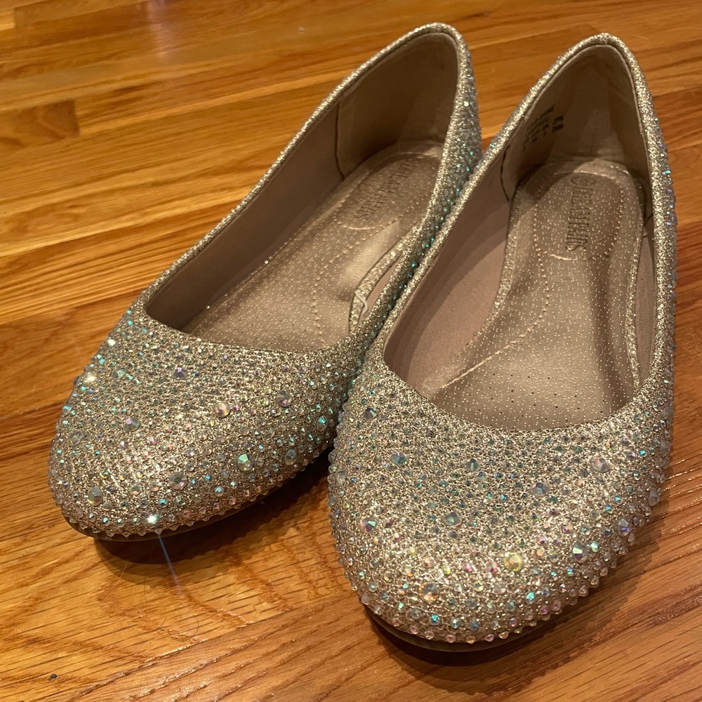 Gold Sparkly Flats